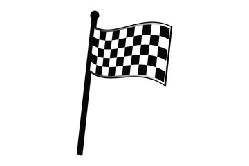 racing sports flag icon. checkered flag icon on white background.