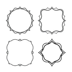 Vintage vector set of ornate frame, label and banner design elements