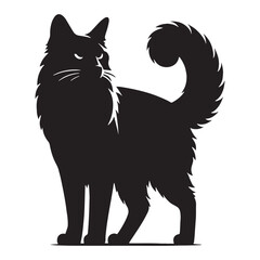 Mystical Balinese silhouette, reflecting the enigma of the breed - Balinese illustration - Balinese vector - cat silhouette

