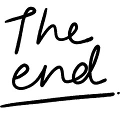 the end of hand writing font for decoration, png sticker