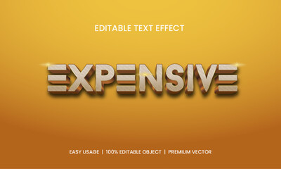 Expensive luxury gold yellow editabtabel text vector effect