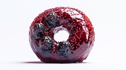 Indulging in a sweet treat glazed berry donut bakery food photography studio close-up dessert delight