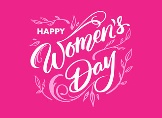 Happy womens day lettering vector illustration