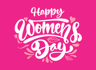 Happy womens day with love lettering vector illustration