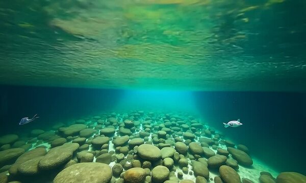 Mangrove Creek's Underwater Paradise: A Split-Level View of Tropical Serenity