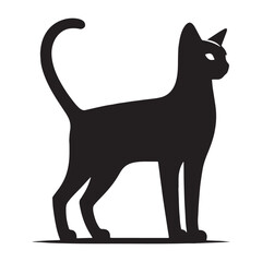 Chiseled Bombay silhouette, highlighting the breed’s sleek form - Bombay illustration - Bombay vector - cat silhouette

