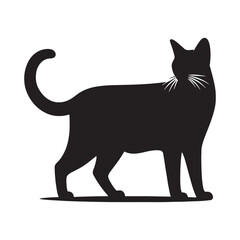 Refined Bombay silhouette, a perfect representation of feline elegance - Bombay illustration - Bombay vector - cat silhouette

