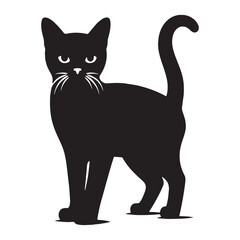 Mystical Bombay silhouette, reflecting the enigmatic nature of the breed - Bombay illustration - Bombay vector - cat silhouette

