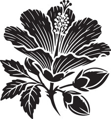 black and white flowers, flower silhouette vector, flower vector illustration