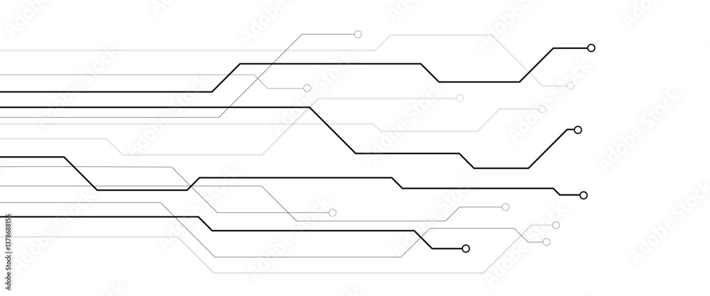 Aufkleber Vectors Abstract connecting lines and dots. Social networking, network connection and global communication technology background