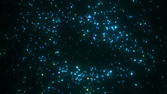 Glowing particles dynamically align to form a futuristic map of Czech Republic. The animation features rotating perspectives and cosmic lighting, creating a mesmerizing sci-fi atmosphere.
