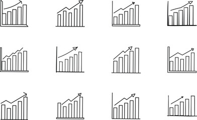 Ascending Bar Graph Charts Growth, Progress, Success, Trends, Statistics
