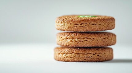 High quality detailed biscuits on white background with perfect studio lighting and refined color correction