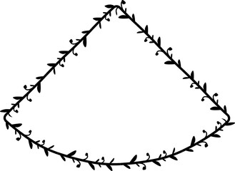 Sector Frame wreath simple shape vector Leaves border floral photo frame romantic Botanical Branches decoration