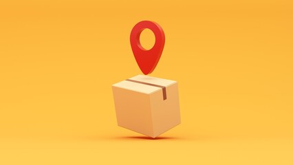 Sealed cardboard box for delivery of orders, goods, items around the world - 3d render. Delivery concept, parcel, mail, online order. Transportation and logistics.