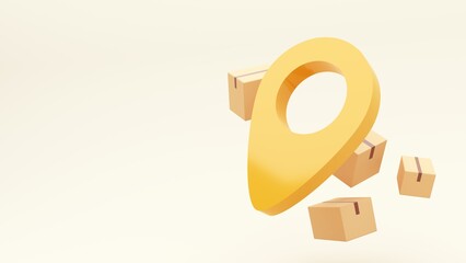 3d render of the concept of fast delivery of parcels around the world by car, plane, scooter. Online shopping. Urgent delivery and logistics. Cargo transportation. Shopping without leaving home.