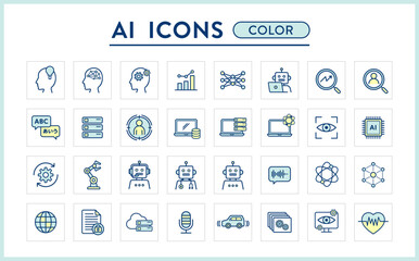 AI　人工知能　アイコン　ベクター