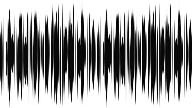 Black sound waves on white background - Music wave frequency or equaliser audio lines and digital voice volume visualisation vector set isolated illustrations 