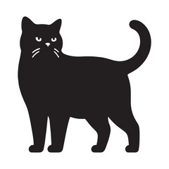 Agile Chartreux silhouette, showcasing its athletic build - Chartreux illustration - Chartreux vector - cat silhouette

