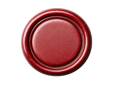Elegant red wax seal for invitations and formal letters, cut out
