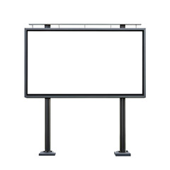 Empty billboard for advertising, isolated on white background.