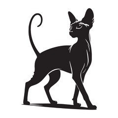 Dynamic Cornish Rex silhouette, exuding energy and charm - Cornish Rex illustration - Cornish Rex vector - cat silhouette

