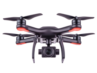High-tech drone with advanced camera for aerial photography projects, cut out
