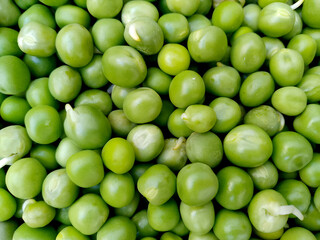 Fresh Organic Green Peas Grains background