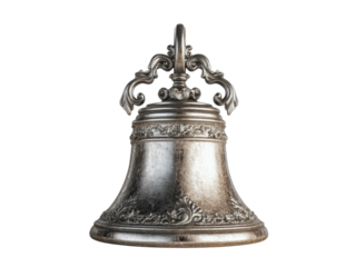 Decorative antique bell with intricate design details, cut out