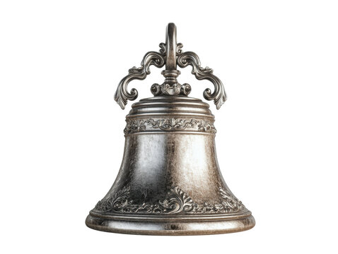 Decorative antique bell with intricate design details, cut out