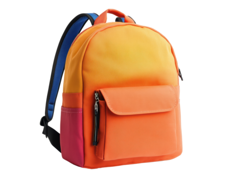 Trendy colorful backpack for stylish travel or school use, cut out