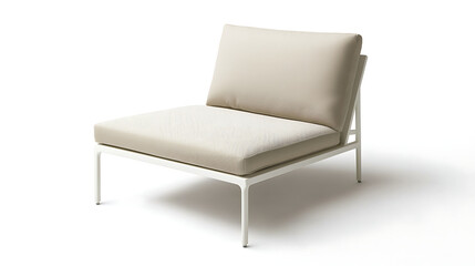 Fototapeta premium A white chair with a tan cushion