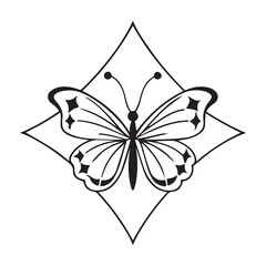 butterfly silhouette vector icon design with a white background