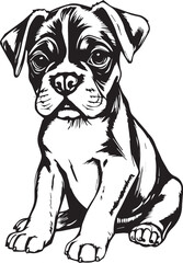 Boxer puppy. Hand drawn vector illustration