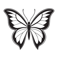 butterfly silhouette vector icon design with a white background