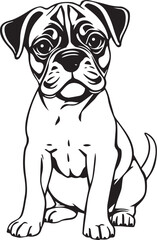 Boxer puppy. Hand drawn vector illustration