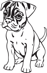 Boxer puppy. Hand drawn vector illustration