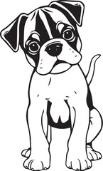 Boxer puppy. Hand drawn vector illustration