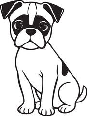 Boxer puppy. Hand drawn vector illustration