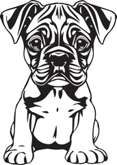 Boxer puppy. Hand drawn vector illustration