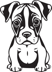 Boxer puppy. Hand drawn vector illustration