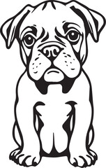 Boxer puppy. Hand drawn vector illustration