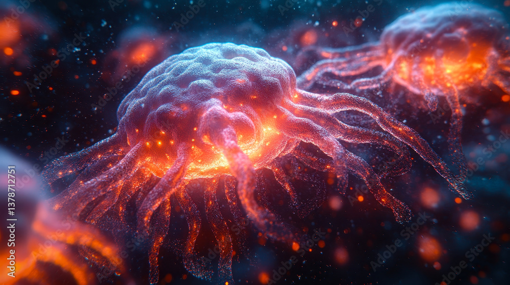 Poster neural network and neurotransmitter exchange in dynamic 3d rendering