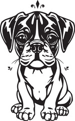 Boxer puppy. Hand drawn vector illustration
