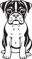 Boxer puppy. Hand drawn vector illustration