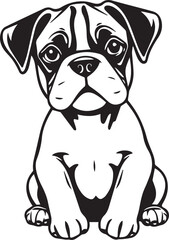 Boxer puppy. Hand drawn vector illustration