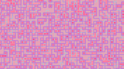 Pink and light purple rectangles form complex grid pattern