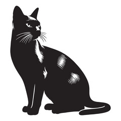 Graceful Egyptian Mau silhouette, a vision of feline perfection - Egyptian Mau illustration - Egyptian Mau vector - cat silhouette

