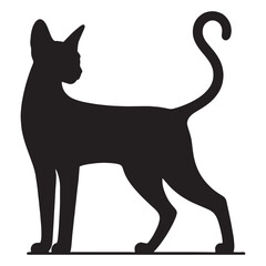 Dynamic Egyptian Mau silhouette, exuding energy and charm - Egyptian Mau illustration - Egyptian Mau vector - cat silhouette

