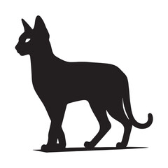 Mystical Egyptian Mau silhouette, reflecting the enigma of the breed - Egyptian Mau illustration - Egyptian Mau vector - cat silhouette

